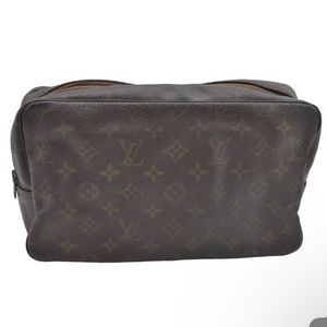 Auth Louis Vuitton Vintage Monogram Trousse Toilette 28 Clutch Hand Bag